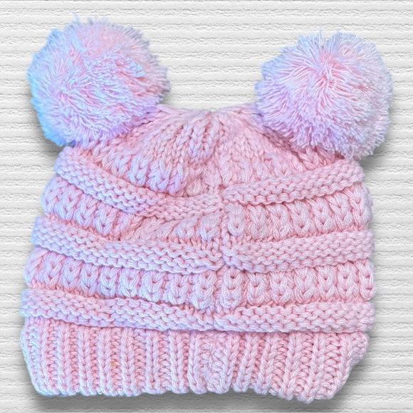 C.C.B Pink Pom Pom Baby Beanie - Picture 2 of 5